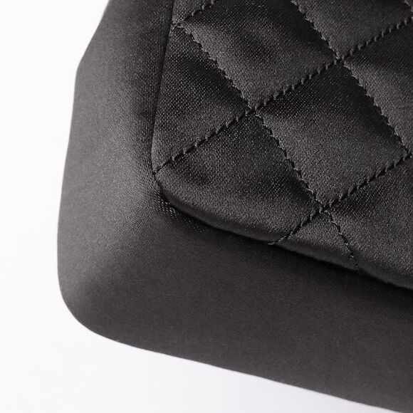 Chanel Satin Matelasse Single Chain Shoulder Bag Crossbody Black - Picture 11 of 11